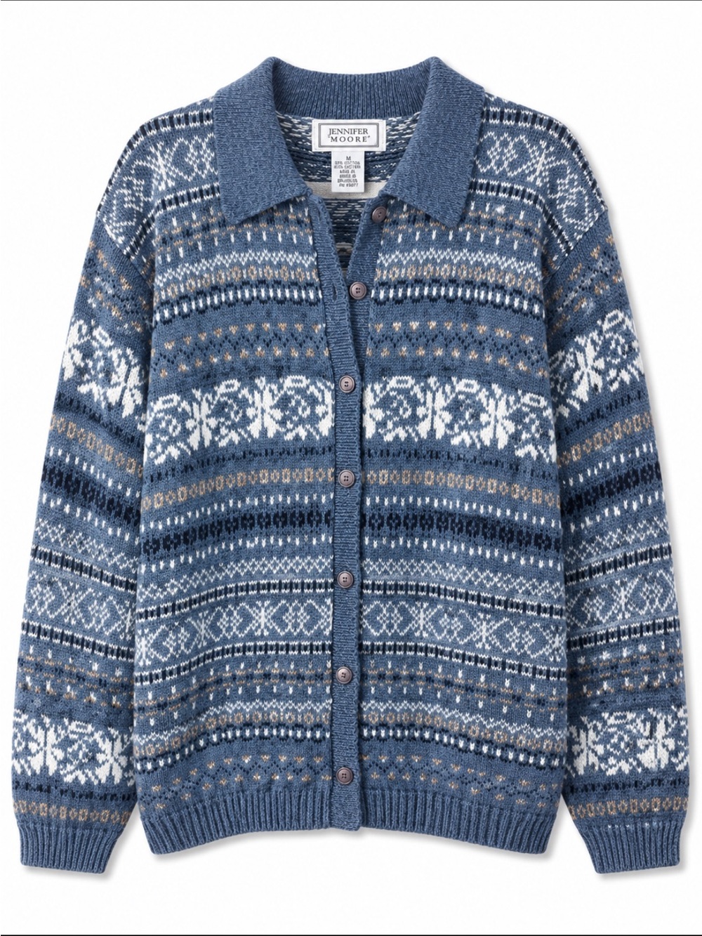 Jennifer Moore Vintage Knit Cardigan Sweater Old Lady Sweater